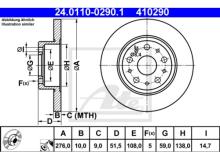 Brakedisk Alfa Romeo rear 147 156 164 60569164 - 60653479 - 60658566