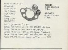 Ignition contact set KS343 Datsun Bluebird Sunny Cedric Mazda 1000 1300 1600 1800 616 818