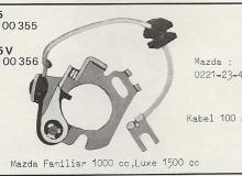 Ignition contact set KS355 Mazda 1000 1500 0221-23-447