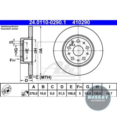 Brakedisk Alfa Romeo rear 147 156 164 60569164 - 60653479 - 60658566